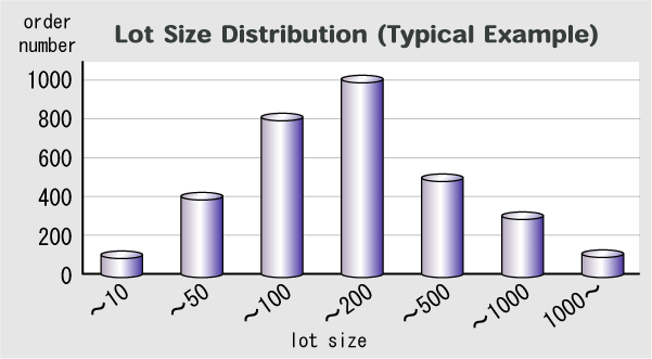 Lot Size Distribution (Typical Example) 